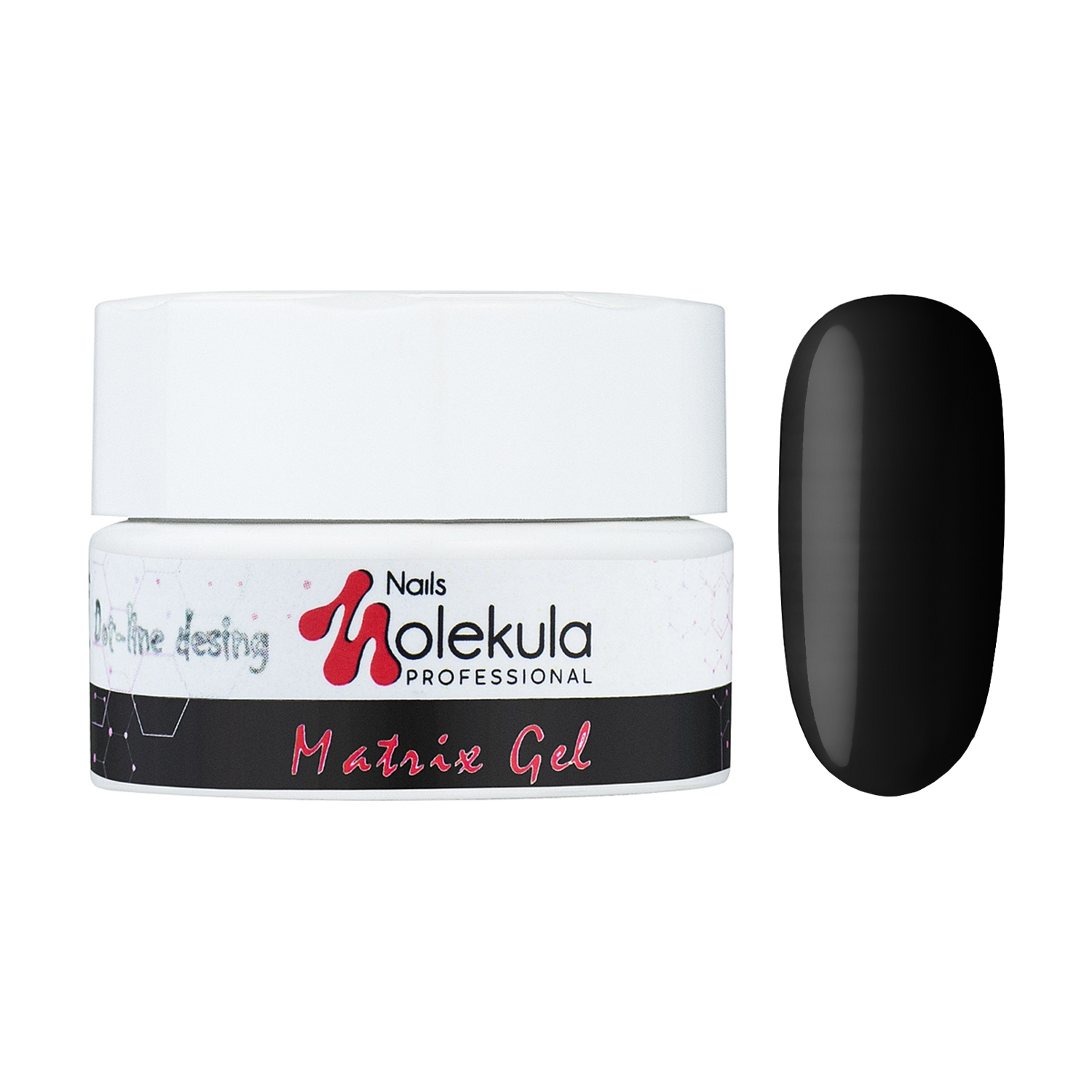 Гель-павутинка для дизайну нігтів Nails Molekula Professional Matrix Gel, Black, 5 мл